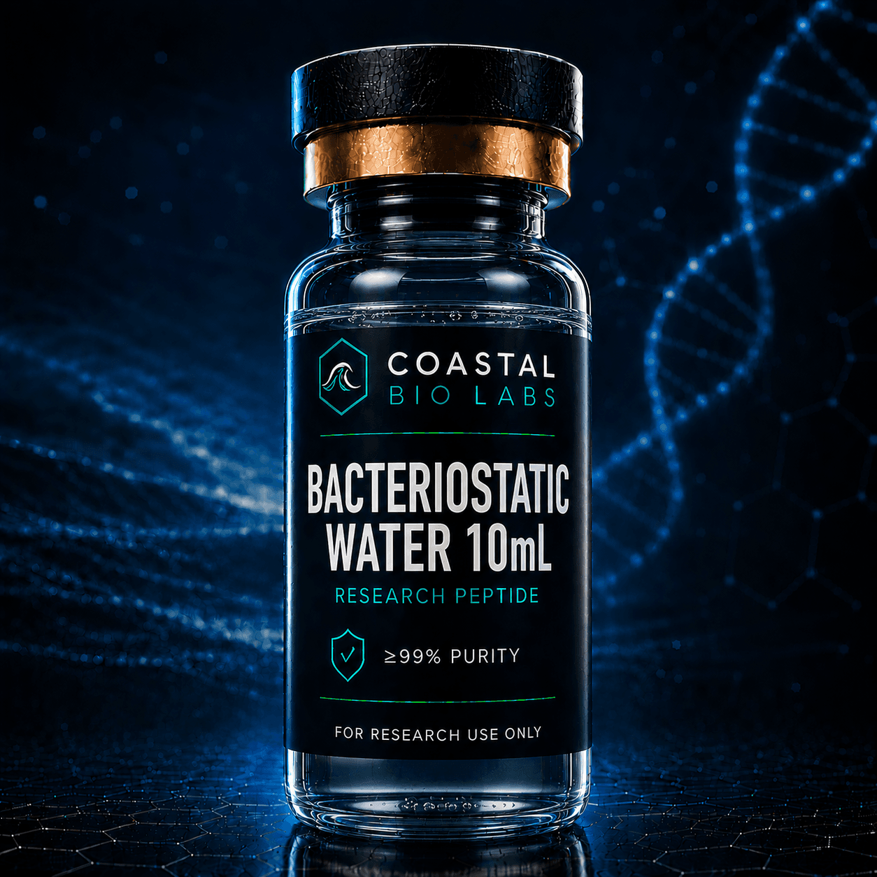 Bacteriostatic Water 10mL research peptide vial