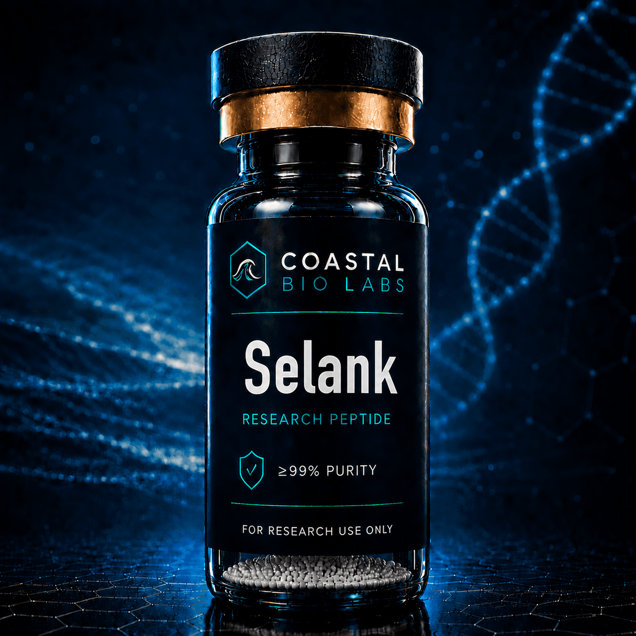 Selank research peptide vial