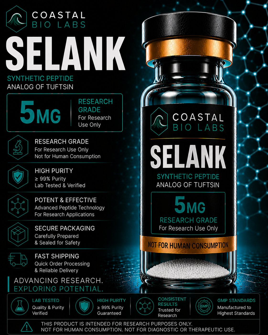 Selank research peptide